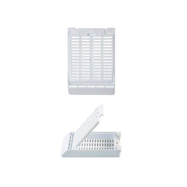 Hinged Tissue Cassette, white